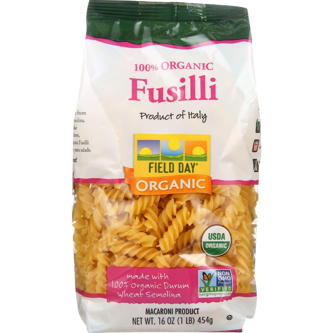 Field Day Pasta - Organic - Traditional - Fusilli - 16 Oz - Case Of 12