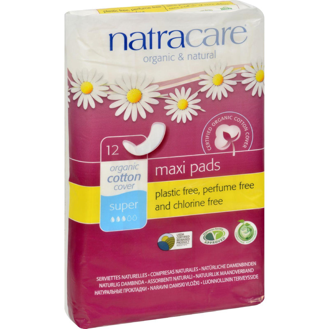 Natracare Natural Maxi Pads Super - 12 Pack