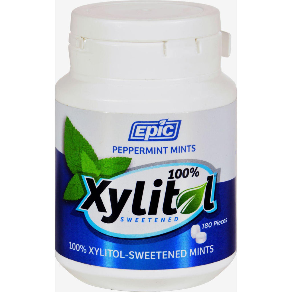 Epic Dental Mints Peppermint Xylitol Bottle 180 Ct