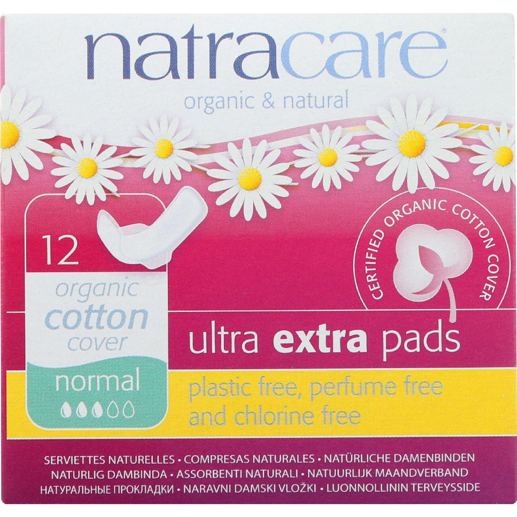 Natracare Ultra Extra Pads W-wings - Normal - 12 Count