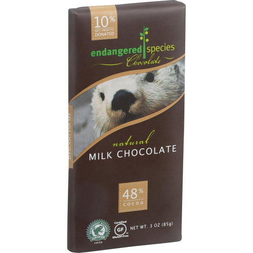 Endangered Species Natural Chocolate Bars - Milk Chocolate - 48 Percent Cocoa - 3 Oz Bars - Case Of 12