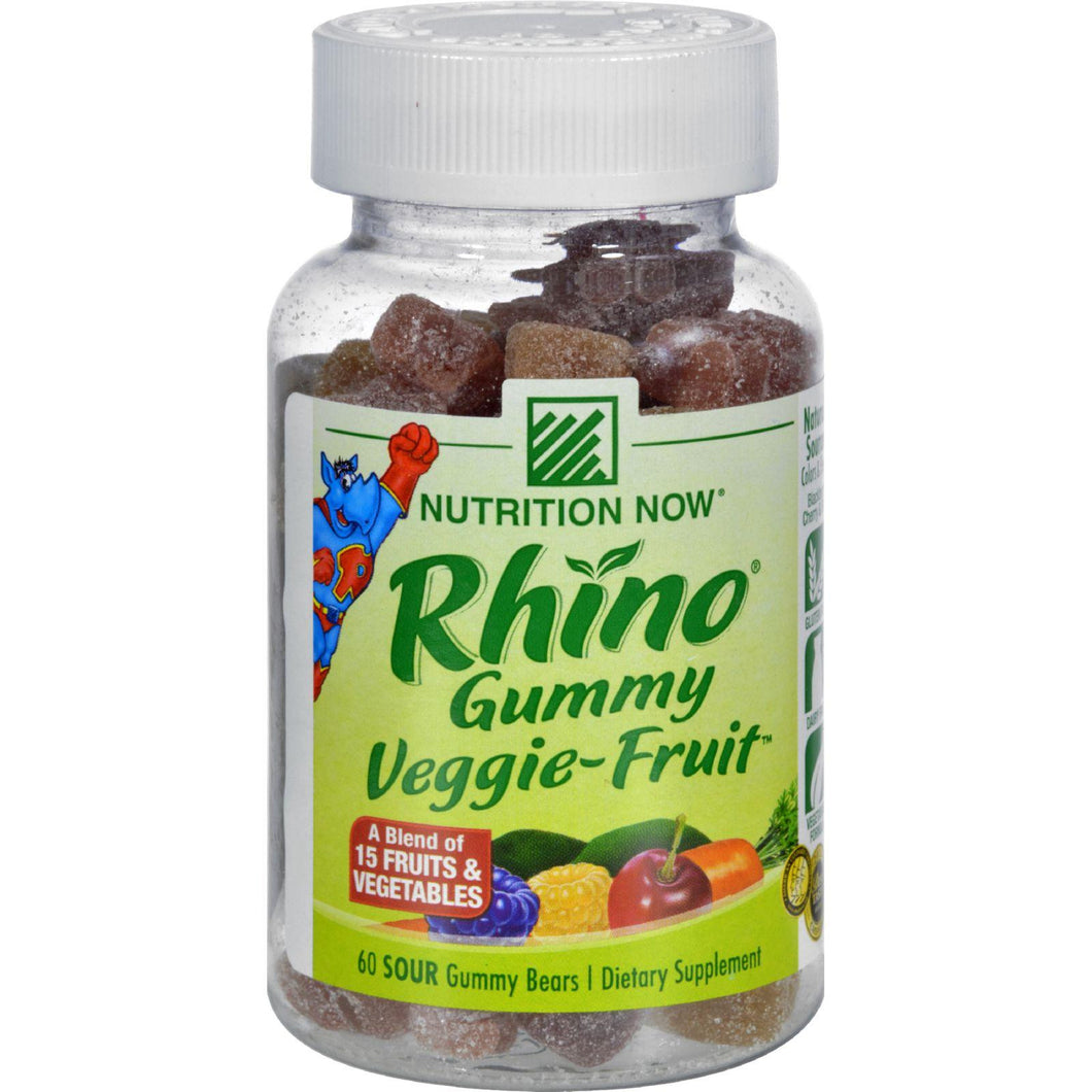 Nutrition Now Rhino Veggie-fruit Bears Sour - 60 Chewables