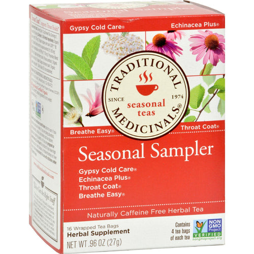 Traditional Medicinals Seasonal Herb Tea Sampler - 16 Tea Bags - Case Of 6