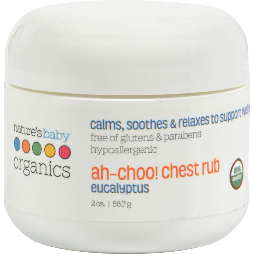 Nature's Baby Organics Ah-choo Chest Rub Eucalyptus - 2 Oz