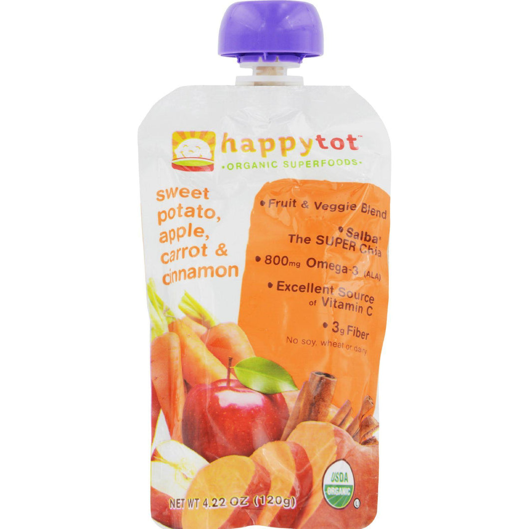 Happy Baby Happytot Organic Superfoods Sweet Potato Apple Carrot And Cinnamon - 4.22 Oz - Case Of 16