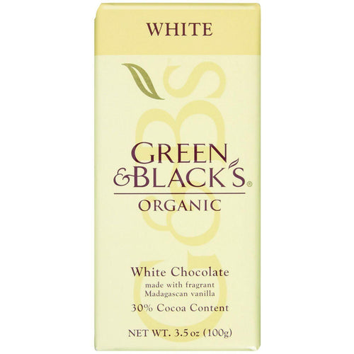Green And Black's Organic Chocolate Bars - White Chocolate - 30 Percent Cacao - 3.5 Oz Bars - Case Of 10