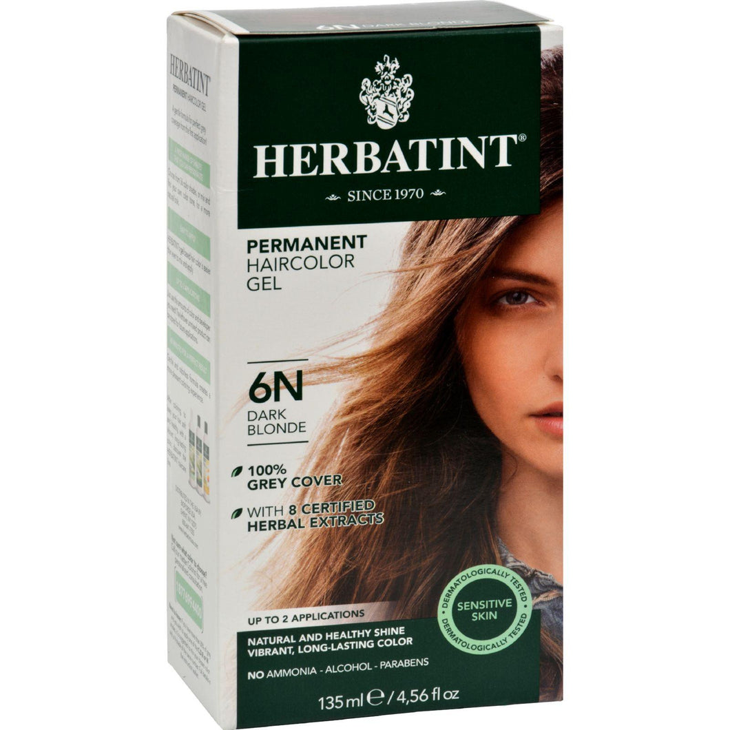 Herbatint Permanent Herbal Haircolour Gel 6n Dark Blonde - 135 Ml