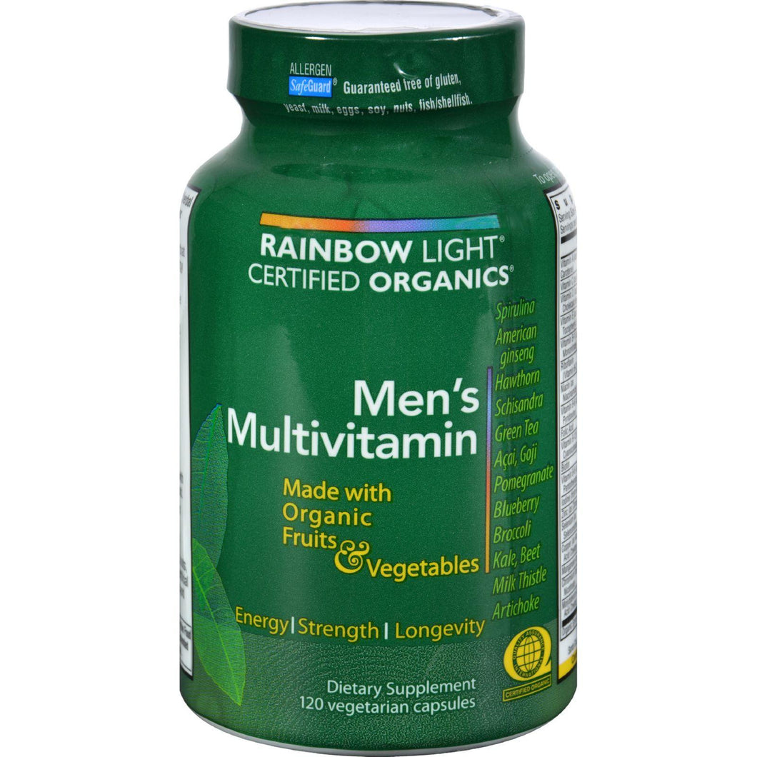 Rainbow Light Certified Organics Men's Multivitamin - 120 Vegetarian Capsules