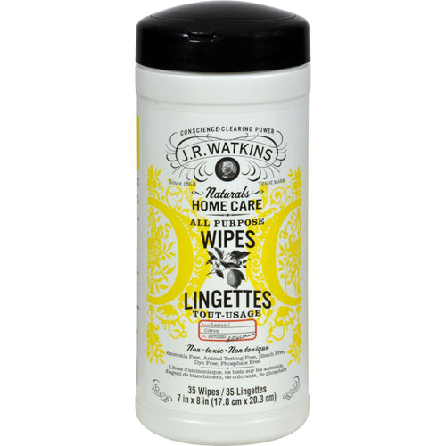 J.r. Watkins All Purpose Wipes Lemon - 35 Wipes