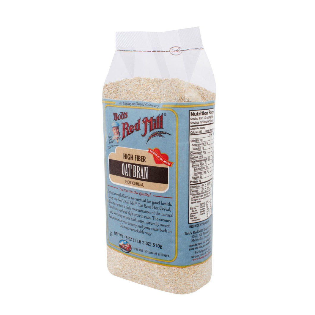 Bob's Red Mill Oat Bran Hot Cereal - 18 Oz - Case Of 4