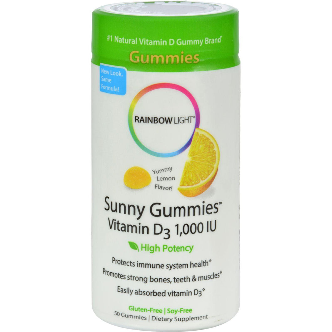 Rainbow Light Vitamin D Sunny Gummies Sour Lemon - 1000 Iu - 50 Gummies