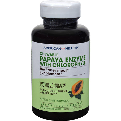 American Health Papaya Enzyme With Chlorophyll Chewable - 250 Tablets