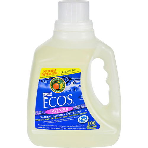 Earth Friendly Ecos Ultra 2x All Natural Laundry Detergent - Lavender - Case Of 4 - 100 Fl Oz