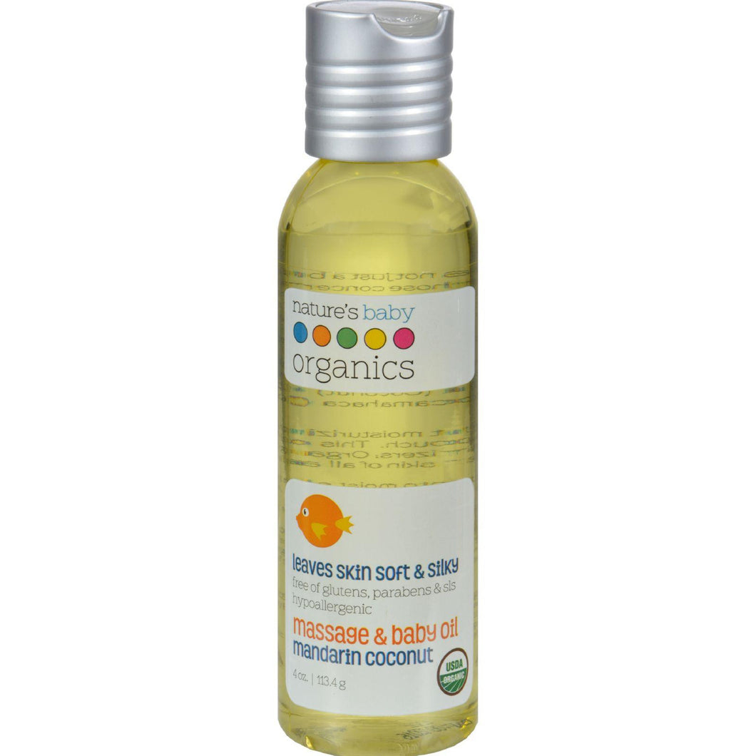 Nature's Baby Organics Baby Oil Mandarin Coconut - 4 Fl Oz