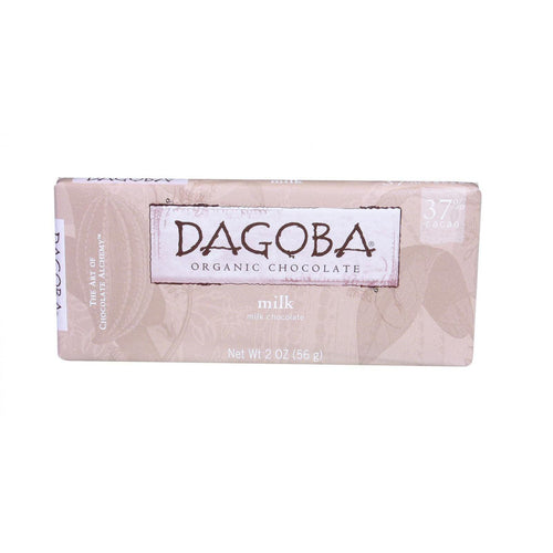 Dagoba Organic Chocolate Bar - Milk Chocolate - 37 Percent Cacao - 2 Oz Bars - Case Of 12