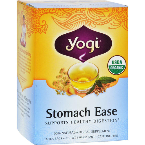 Yogi Organic Stomach Ease Herbal Tea - 16 Tea Bags - Case Of 6