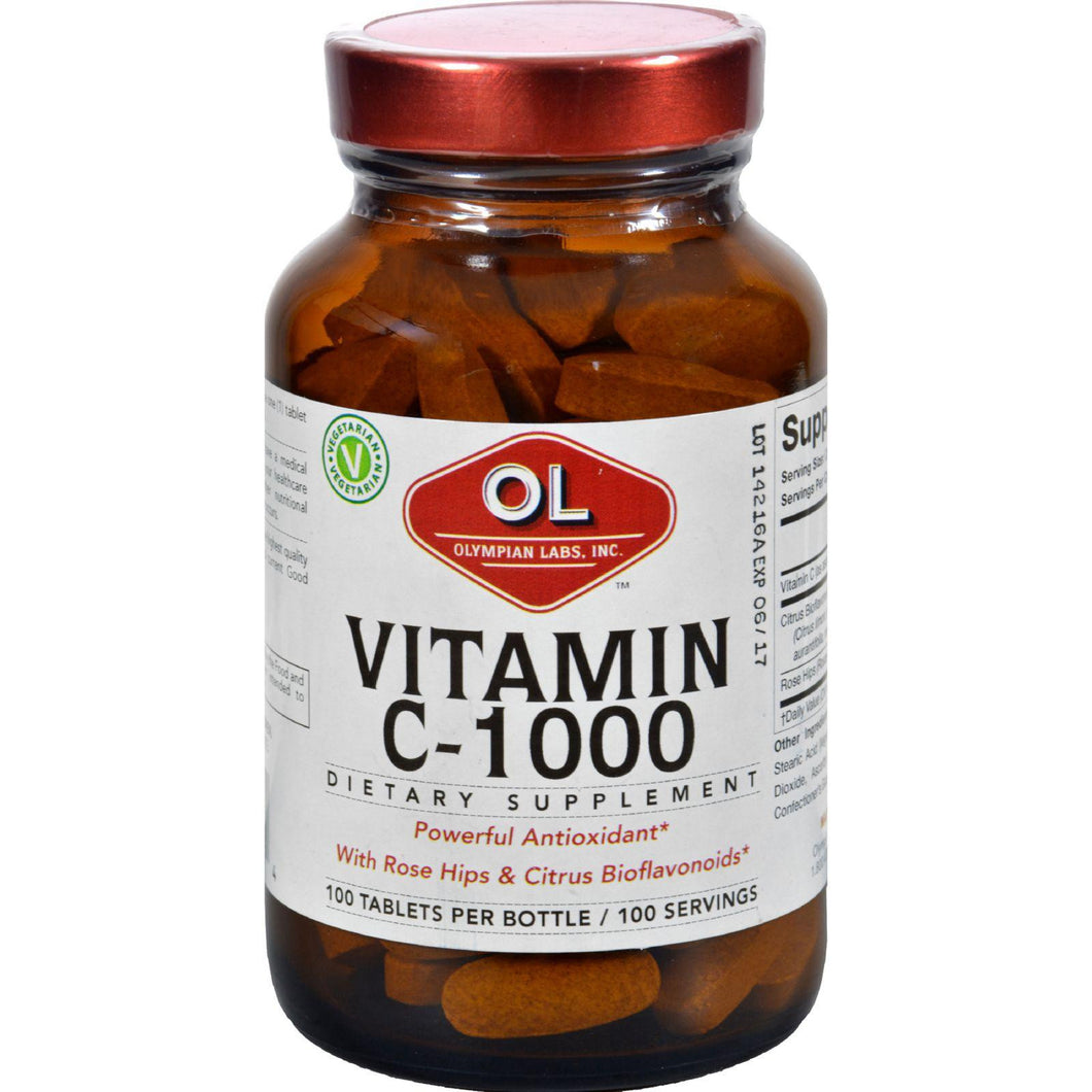 Olympian Labs Vitamin C - 1000 Mg - Plus Rose Hips And Citrus Bioflavanoids - 100 Tablets