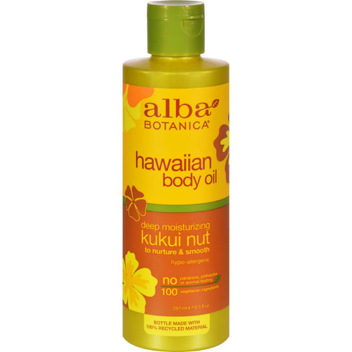 Alba Botanica Hawaiian Body Oil Kukui Nut - 8.5 Fl Oz