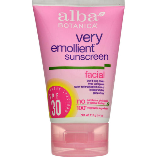 Alba Botanica Very Emollient Sunblock Facial Spf 30 - 4 Fl Oz