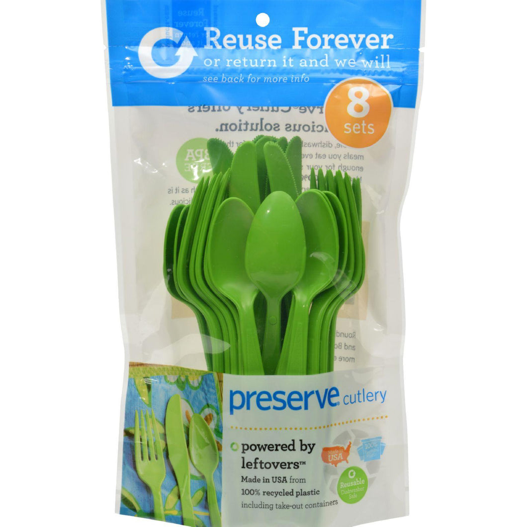 Preserve Heavy Duty Cutlery - Apple Green - Case Of 12 - 24 Count