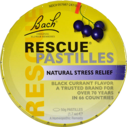 Bach Flower Remedies Rescue Pastilles Black Currant - 1.7 Oz - Case Of 12