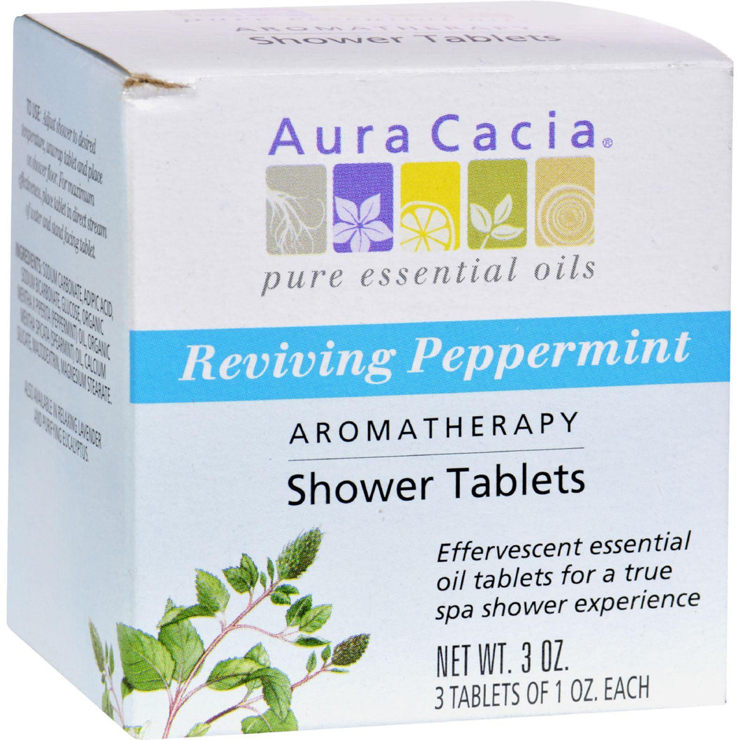 Aura Cacia Reviving Aromatherapy Shower Tablets Peppermint - 3 Tablets