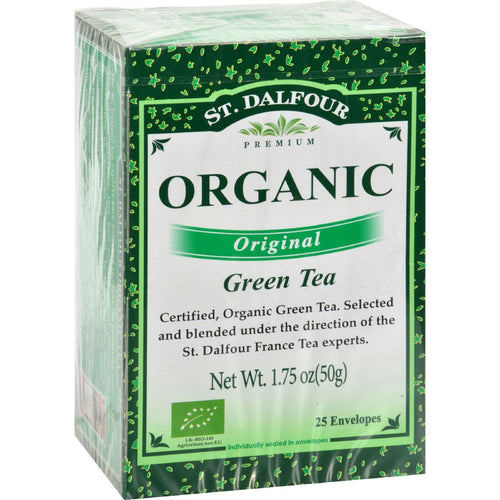 St Dalfour Organic Green Tea Original - 25 Tea Bags - Case Of 6