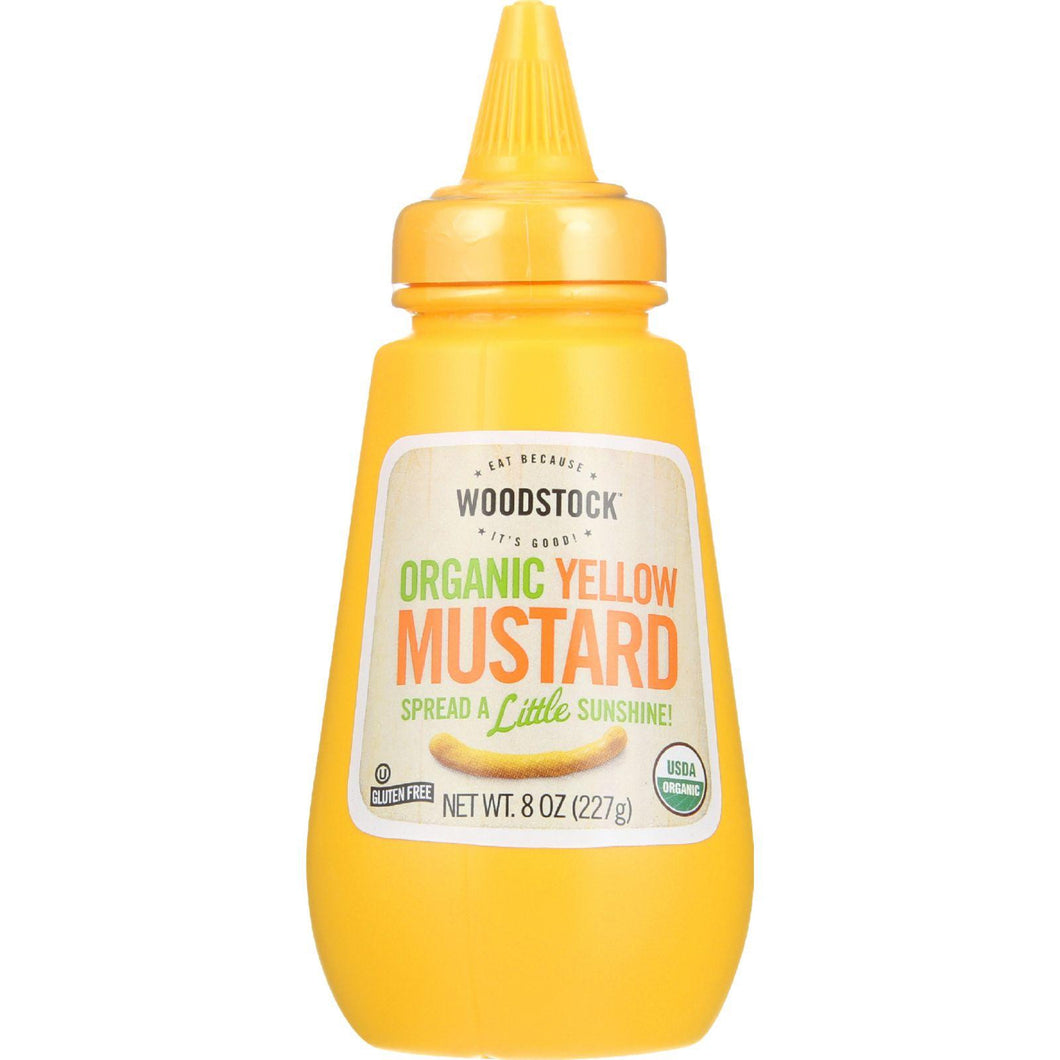 Woodstock Mustard - Organic - Yellow - 8 Oz - Case Of 12