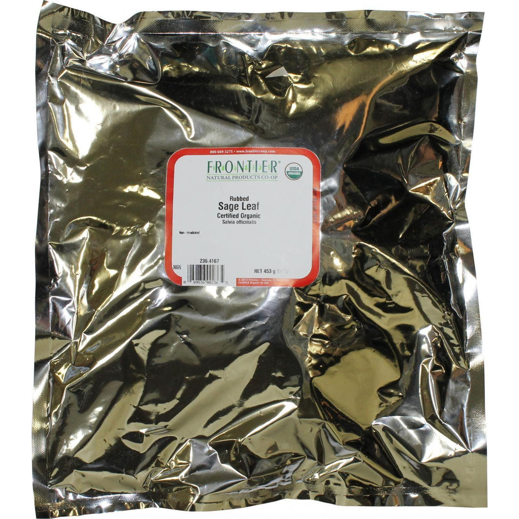 Frontier Herb Sage Leaf - Organic - Rubbed - Bulk - 1 Lb