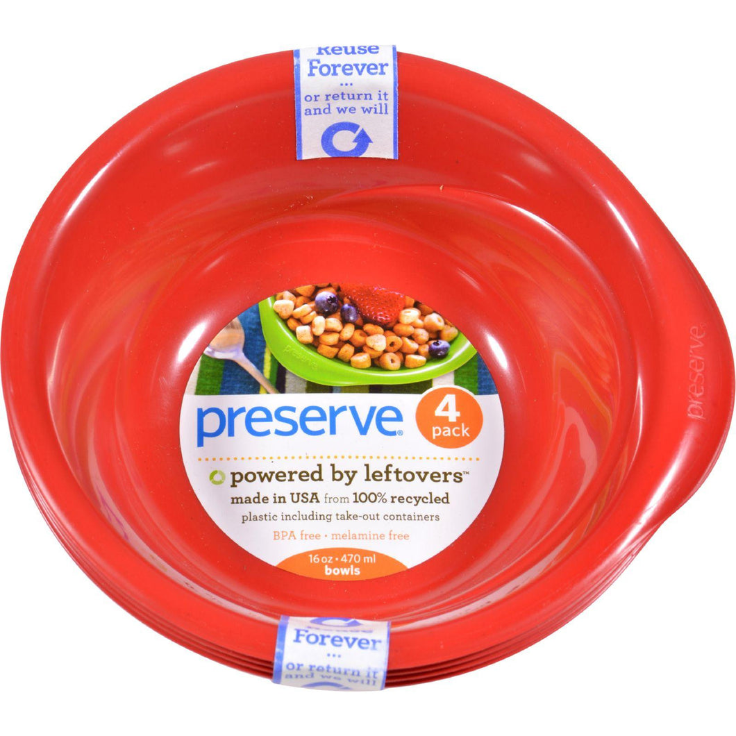 Preserve Everyday Bowls - Pepper Red - Case Of 8 - 4 Packs - 16 Oz