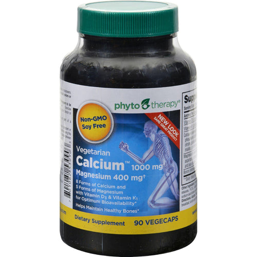 Phyto-therapy Vegetarian Calcium With Magnesium - 90 Vegetarian Capsules