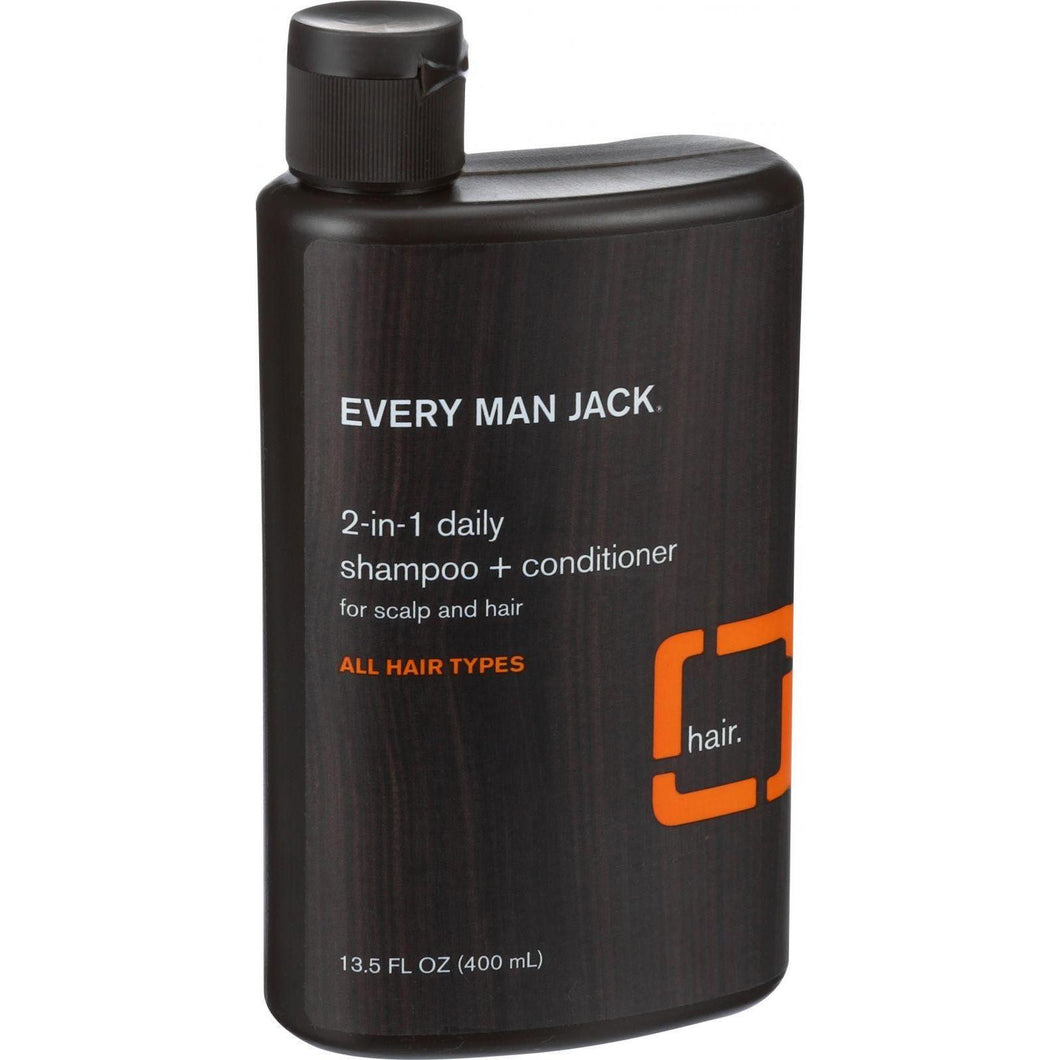 Every Man Jack 2 In 1 Shampoo Plus Conditioner - Daily - Scalp And Hair - All Hair Types - 13.5 Oz