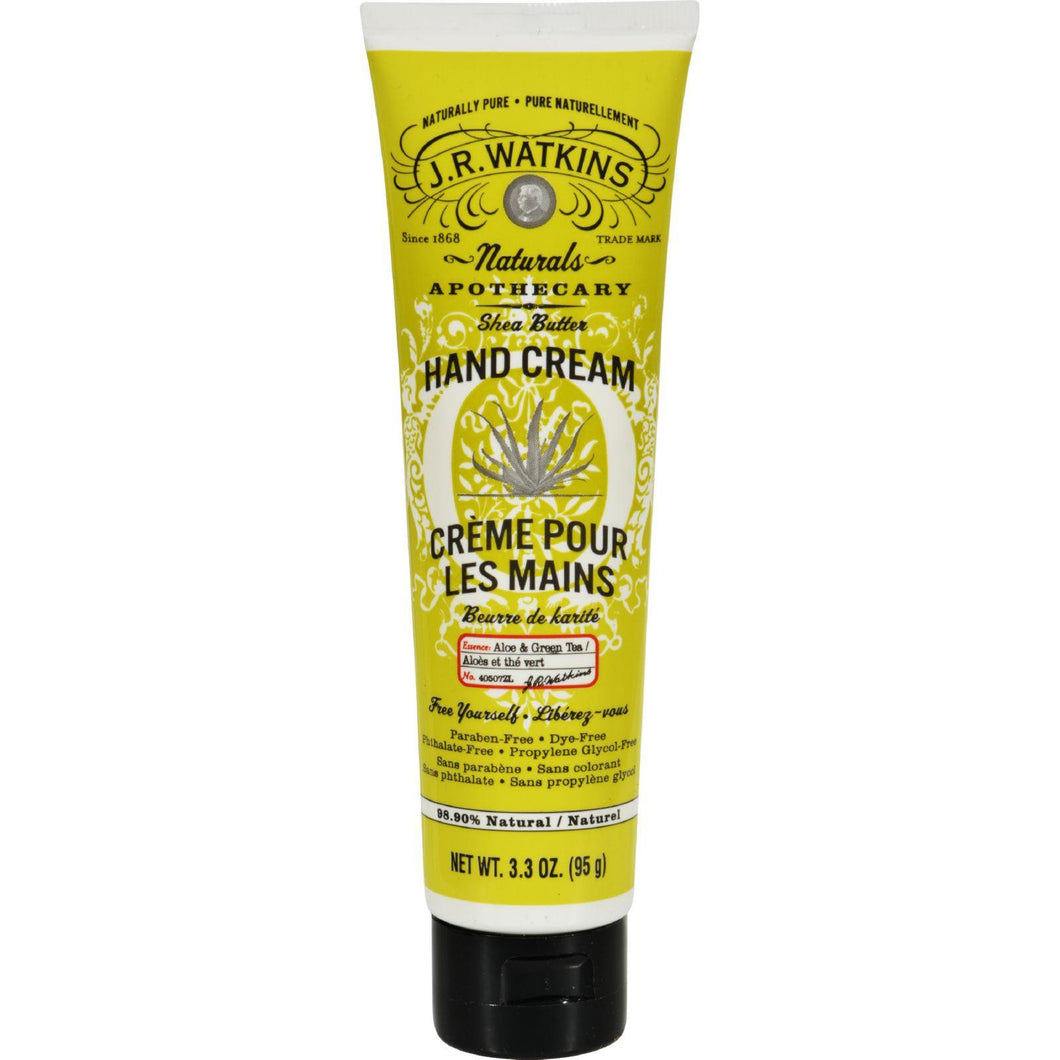 J.r. Watkins Shea Butter Hand Cream Aloe And Green Tea - 3.3 Oz