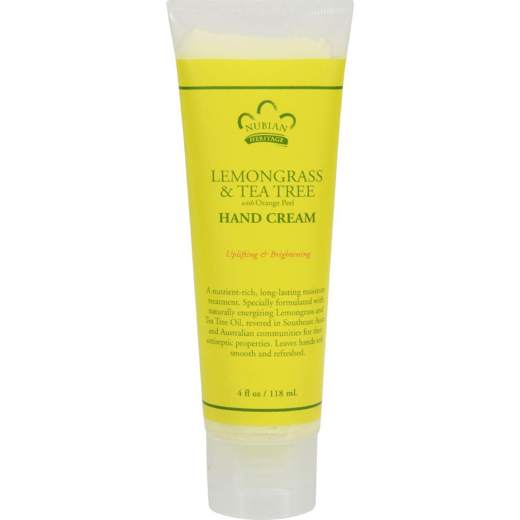 Nubian Heritage Hand Cream Lemongrass And Tea Tree - 4 Oz