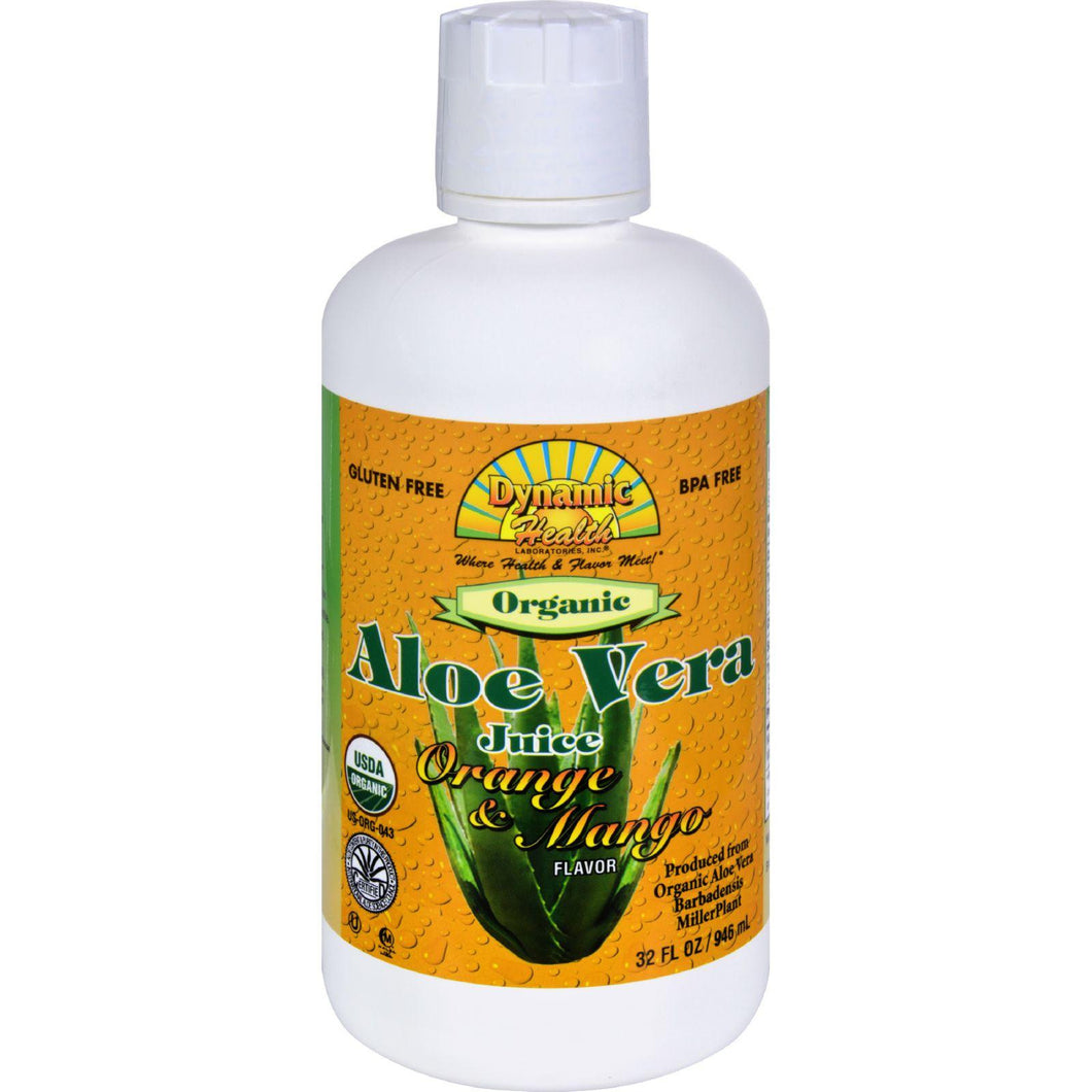 Dynamic Health Organic Aloe Vera Juice Orange Mango - 32 Fl Oz