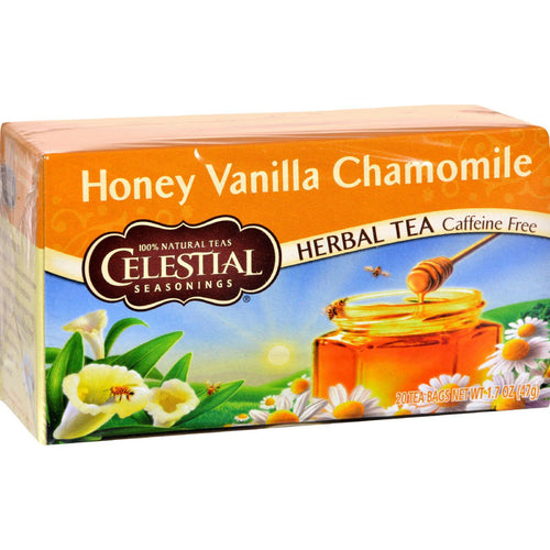 Celestial Seasonings Herbal Tea Caffeine Free Honey Vanilla Chamomile - 20 Tea Bags - Case Of 6