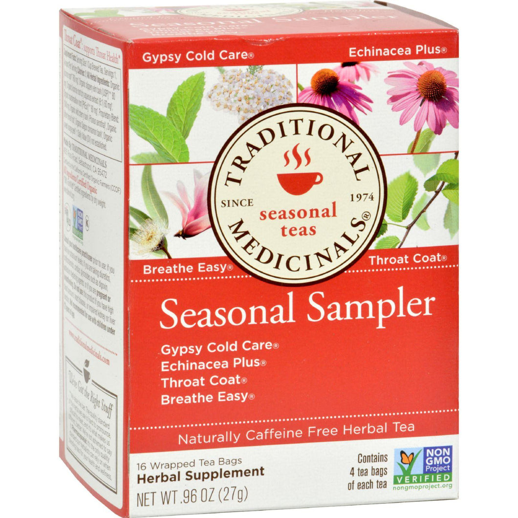 Traditional Medicinals Seasonal Herb Tea Sampler - Caffeine Free - 16 Bags