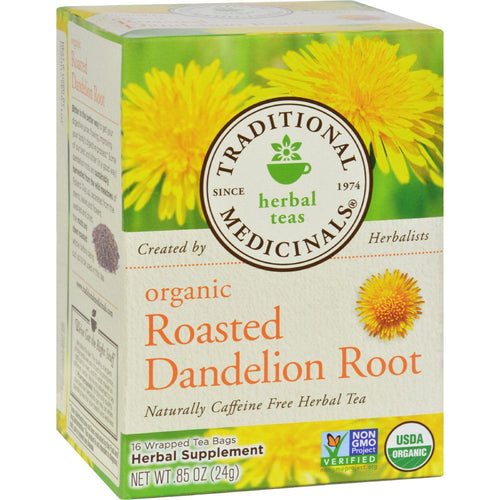 Traditional Medicinals Organic Roasted Dandelion Root Tea - Caffeine Free - 16 Bags