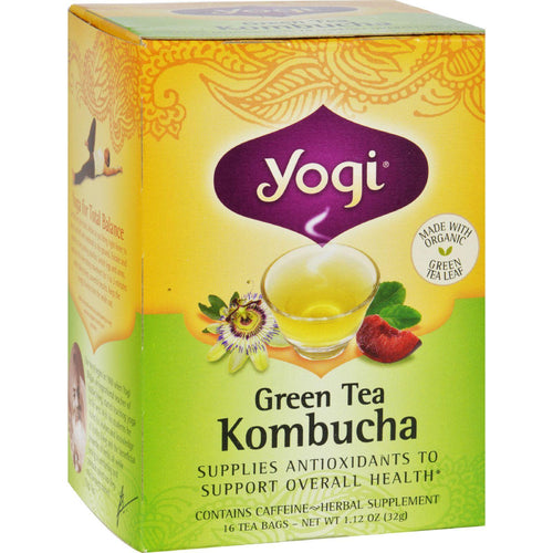 Yogi Tea Green Tea Kombucha - Contains Caffeine - 16 Tea Bags