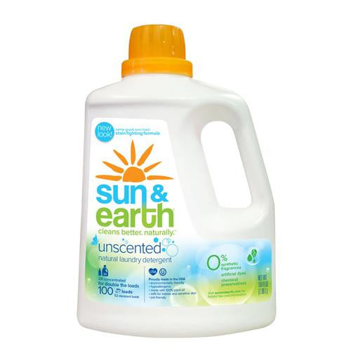 Sun And Earth 2x Liquid Laundry Detergent - Free And Clear - Case Of 4 - 100 Oz