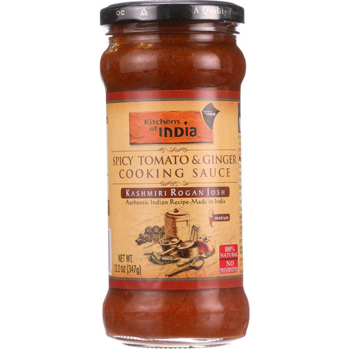 Kitchen Of India Cooking Sauce - Spicy Tomato And Ginger - Kashmiri Rogan Josh - 12.2 Oz - Case Of 6