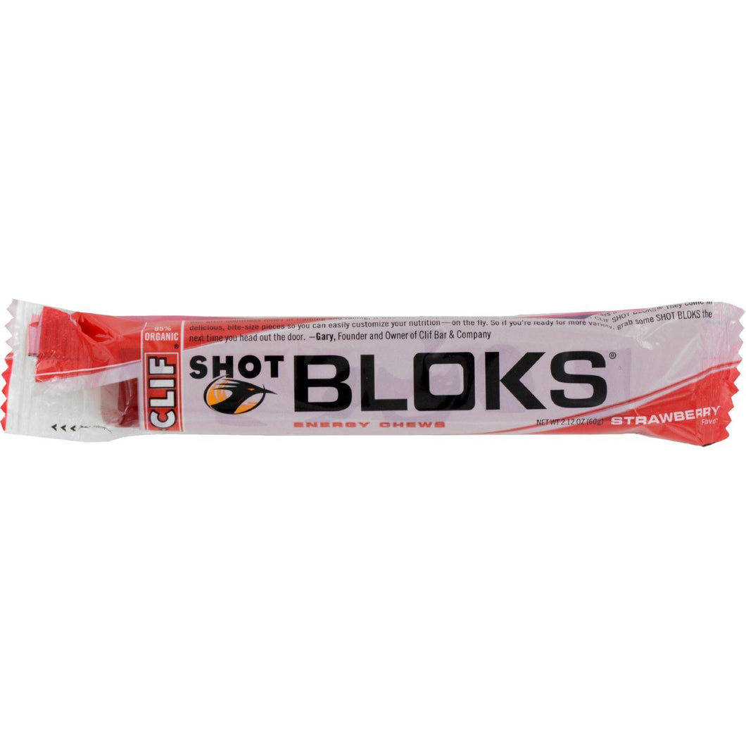 Clif Bar Clif Shot Bloks - Organic Strawberry - Case Of 18 - 2.1 Oz