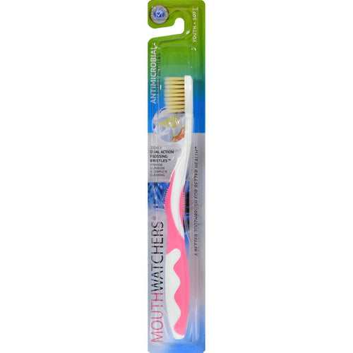 Mouth Watchers Antibacterial Youth Toothbrush Display Case - Pink - Case Of 20