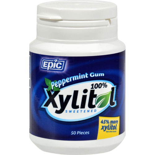 Epic Dental Peppermint Gum - Xylitol Sweetened - 50 Count