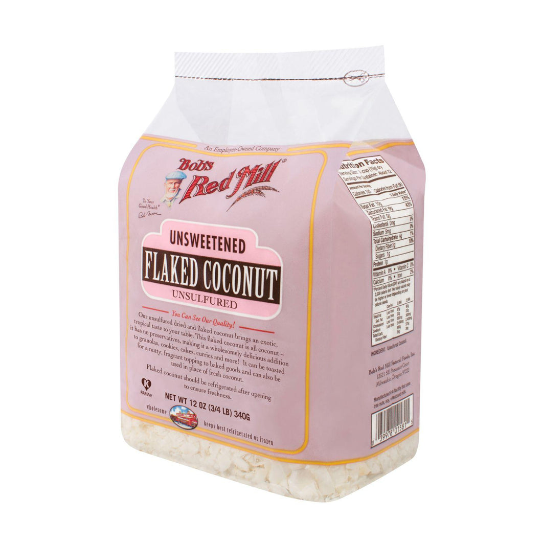 Bob's Red Mill Flaked Coconut (unsweetened) - 12 Oz - Case Of 4