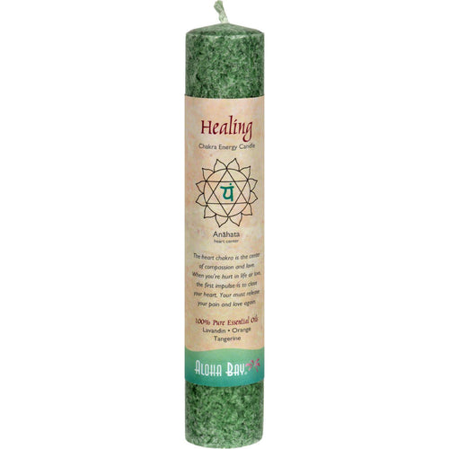 Aloha Bay Chakra Pillar Candle - Green - 8