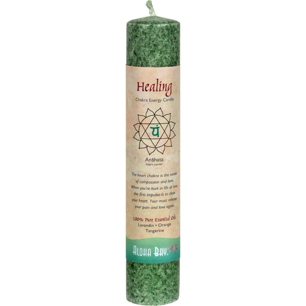 Aloha Bay Chakra Pillar Candle - Green - 8