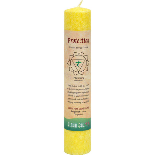 Aloha Bay Chakra Pillar Candle Protection Yellow - 1 Candle