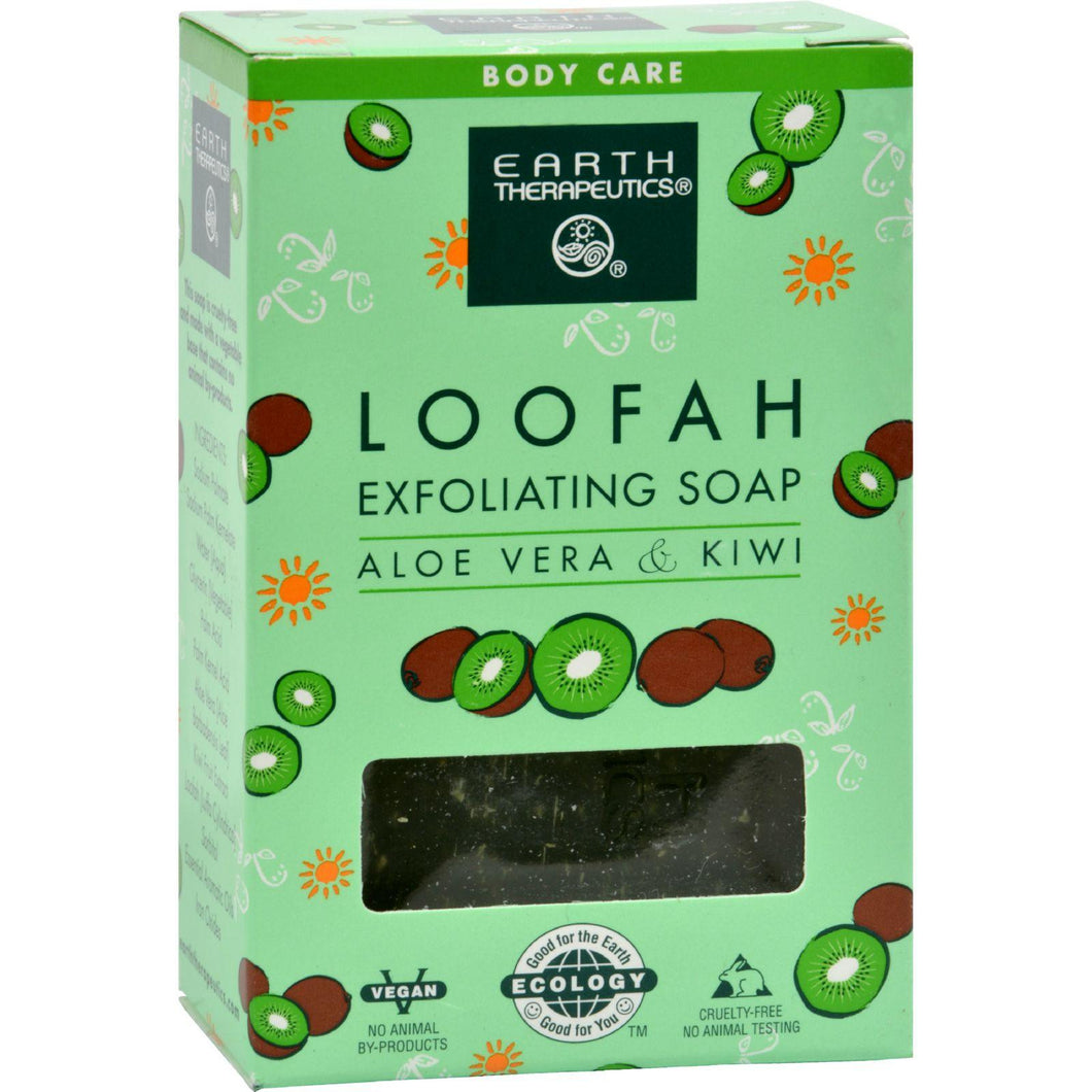 Earth Therapeutics Loofah Exfoliating Bar Soap Aloe Vera And Kiwi - 4.2 Oz