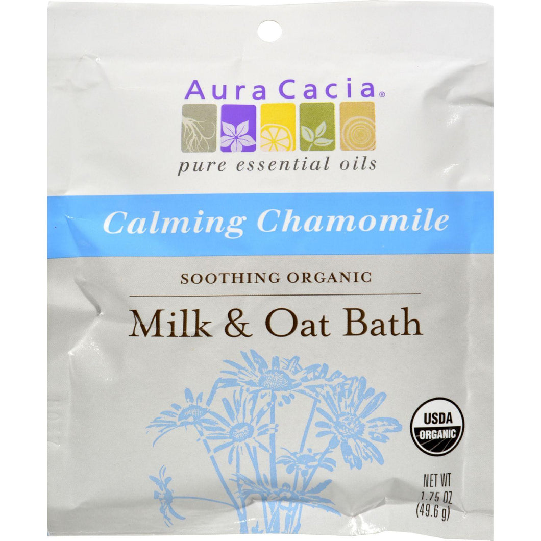 Aura Cacia Soothing Organic Milk And Oat Bath Calming Chamomile - Case Of 6 - 1.75 Oz